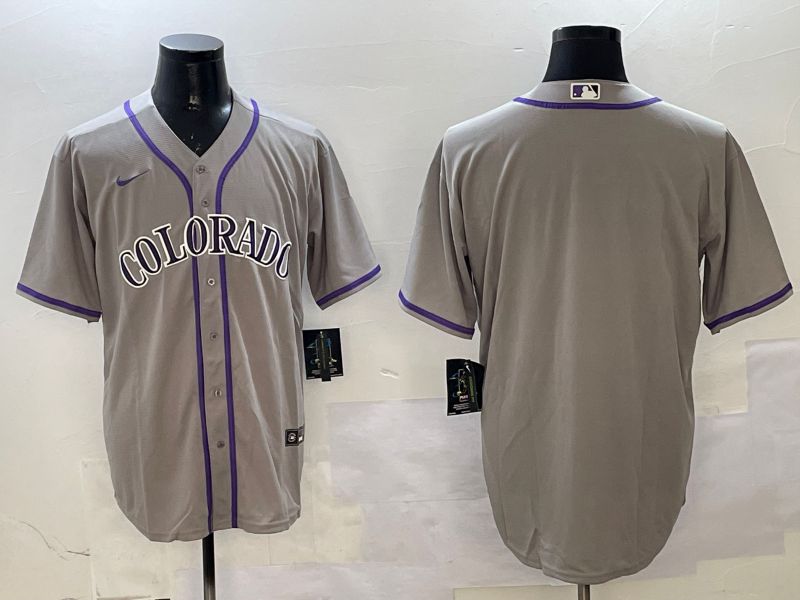 Men Colorado Rockies Blank Grey Game 2025 Nike MLB Jersey style 1